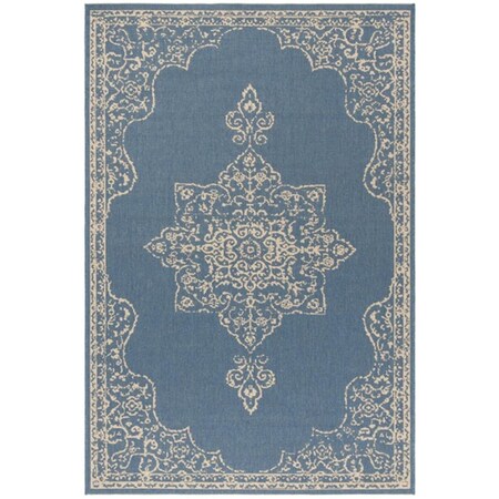 Safavieh 4 x 6 ft. Rectangle Linden 100 Contemporary Area Rug Cream & Blue LND180N-4